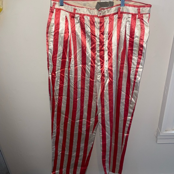 Vintage Red and White Striped Men's Pants Costume Uncle Sam Clown